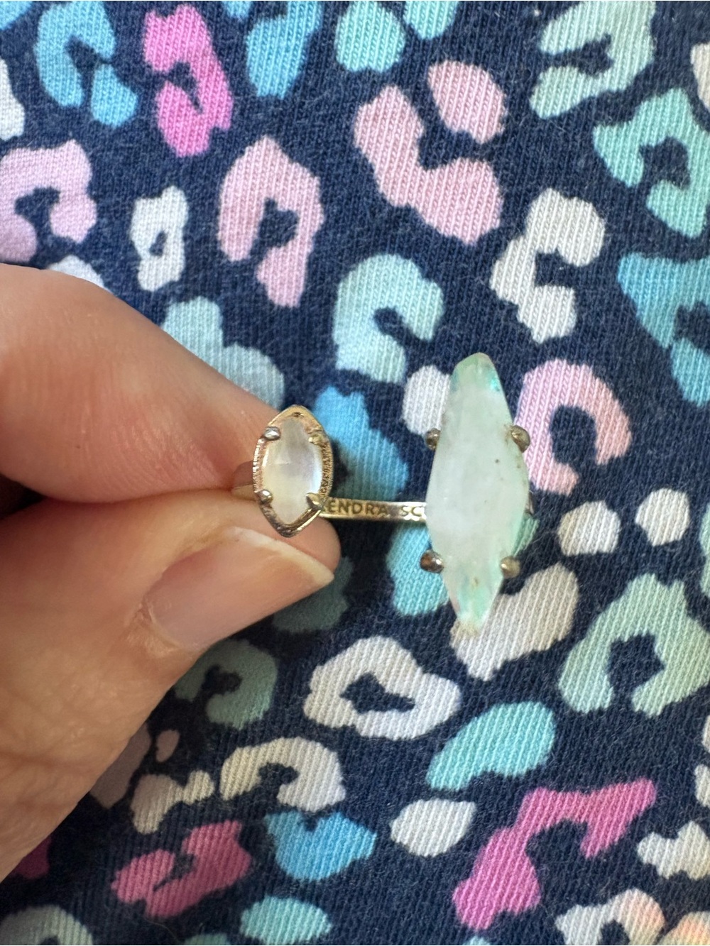 Kendra Scott Opalescent Double Stone Open Ring
